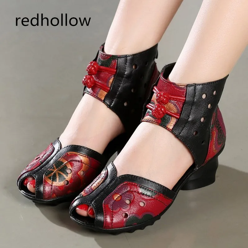 

2019 Spring Summer Women Shoes Flat Slides Platform Sandals Genuine Leather Handmade Flower Cover Toes Comfortable Women Slides