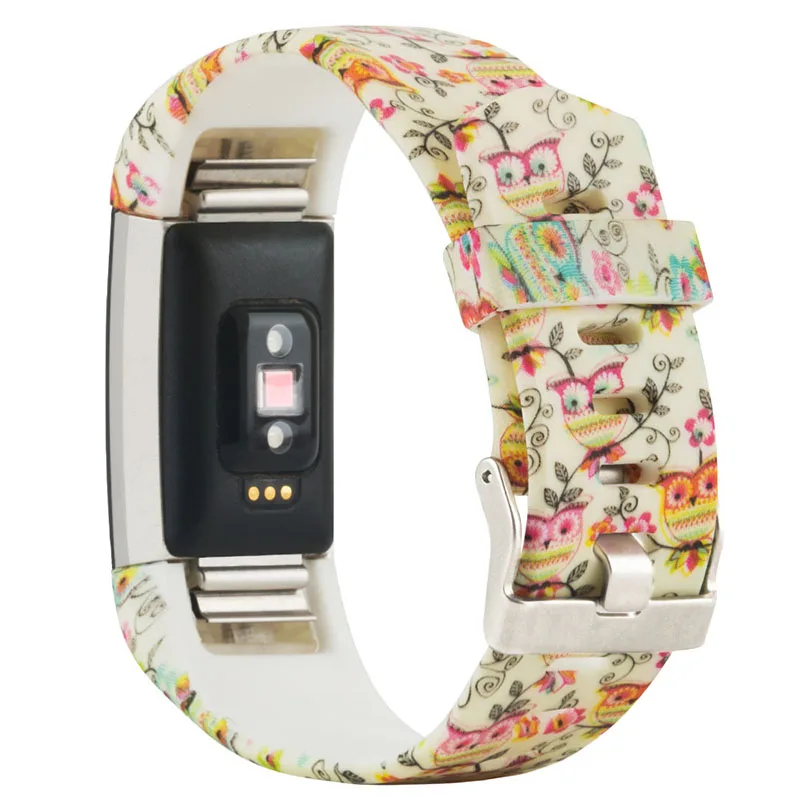 Band Replacement For Fitbit Charge 2 Colorful Owl Pattern Silicone Wrist Strap For Fitbit Charge 2 Sportband Small Large Size (2)