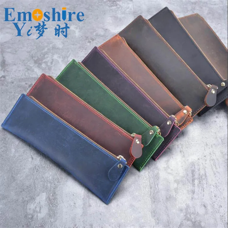 Classical Pencil Bag Leather Pencil Case Stationery Quality Pen Bag