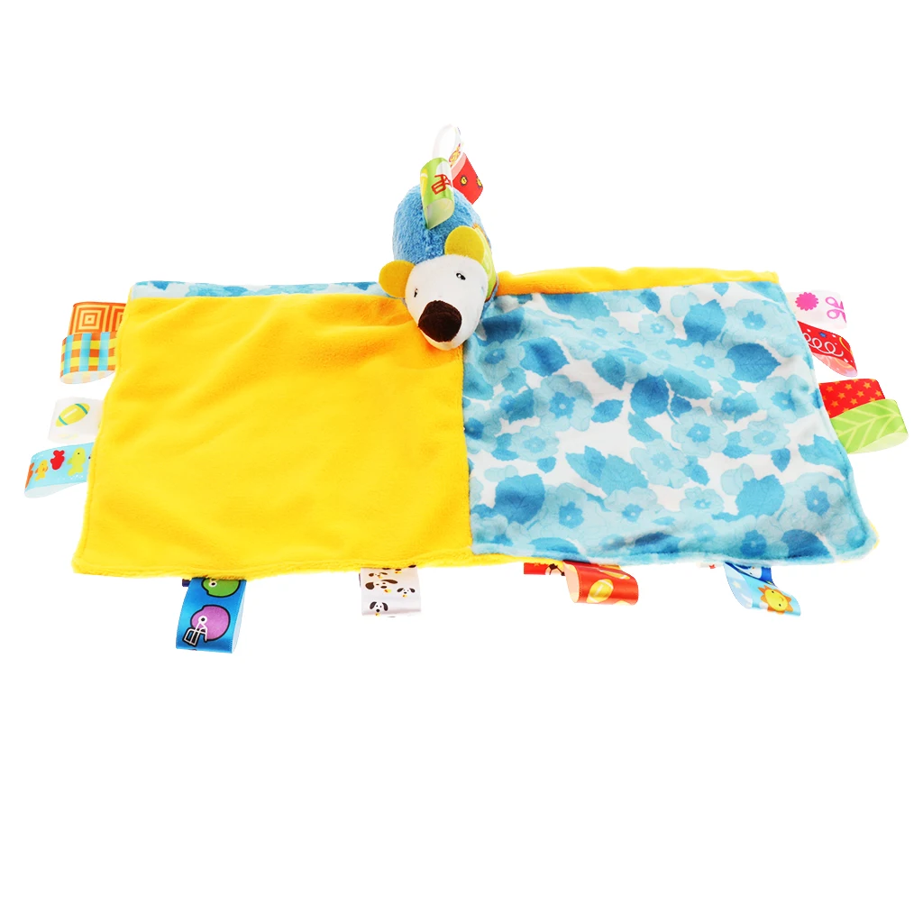 Baby Kids Children Toddler Animal Blanket Soft Plush Teething Security Tag Blankets 32x32cm