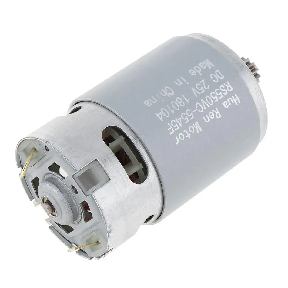 

25V 12 Teeth motor RS550 19500 RPM DC Motor with Two-speed 12 Teeth and High Torque Gear Box for Electric Drill / Screwdriver