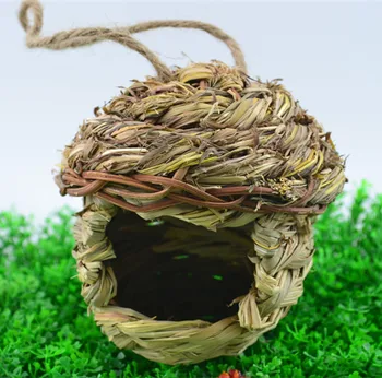 

Free shipping Straw bird's nest parrot nest bird houses Tiger mannikin lotus breeding boxes nest