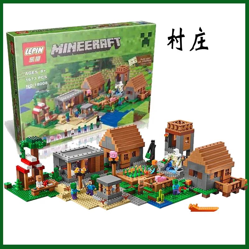 Neue 1673 Stücke LEPIN minecrafted Bausteine action figure Jungen Spielzeug MEINE Welt brinquedos steve zombie skeleton enderman 18008