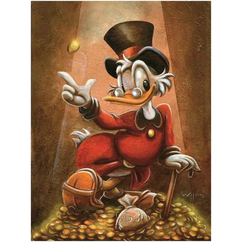

DIY Diamond Painting Cross Stitch Disney Pattern 5D Diamond Embroidery white Donald Duck Mosaic rhinestone Full Drill Home Decor