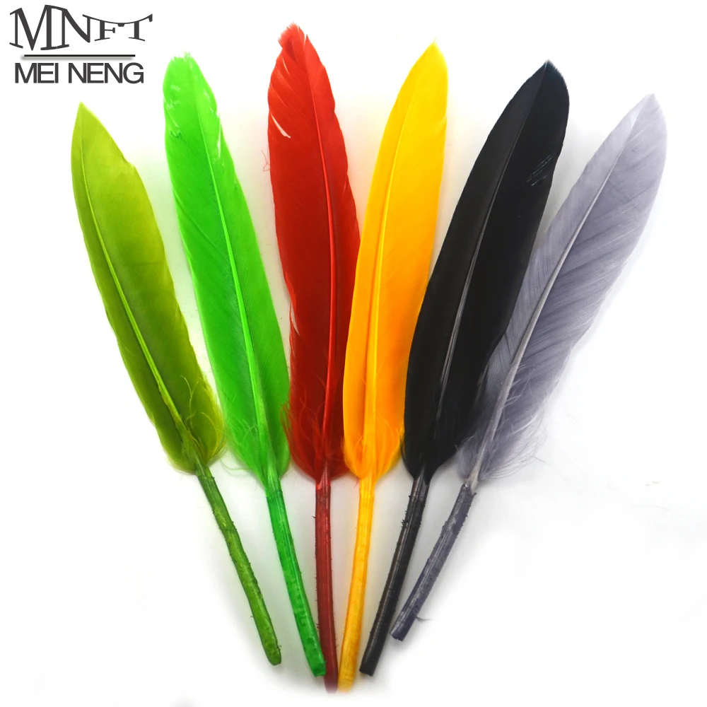 

MNFT New 25PCS/Lot Colorful Goose Feather Plume For Fly Fishing Flies Fly Tying Material Steamer Fishing DIY Bait Lure Making