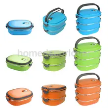 Квадратный многоуровневый дизайн из нержавеющей стали Термоизолированный Ланч-бокс многоцветный