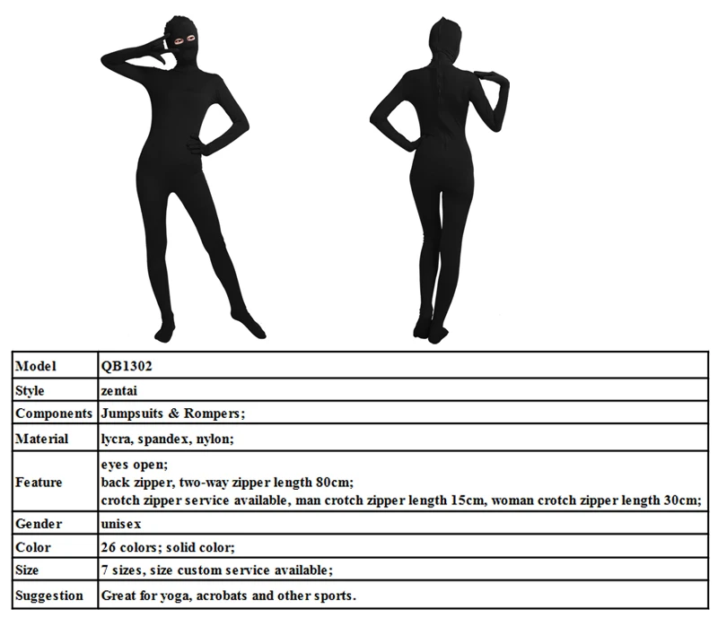 Ensnovo Black Zentai Bodysuit Nylon Spandex Suit Eyes Open Skin Tights For Women Cosplay Costume Halloween Party -Zentai shop online