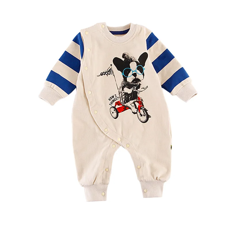 

Cottons New Born Baby Clothes Long Sleeve Jumpsuit Cute Dog Print Romper Boys One-pieces Babies Clothes Infant Striped Rompers