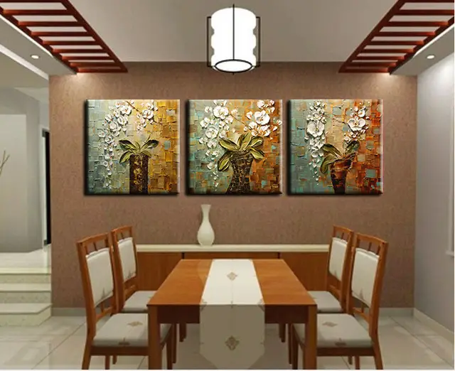 New Hand Made Palette Knife Thick Paint 3d Flowers Paintings Modern Home Living Room Decor Wall Art Picture Canvas On Painting