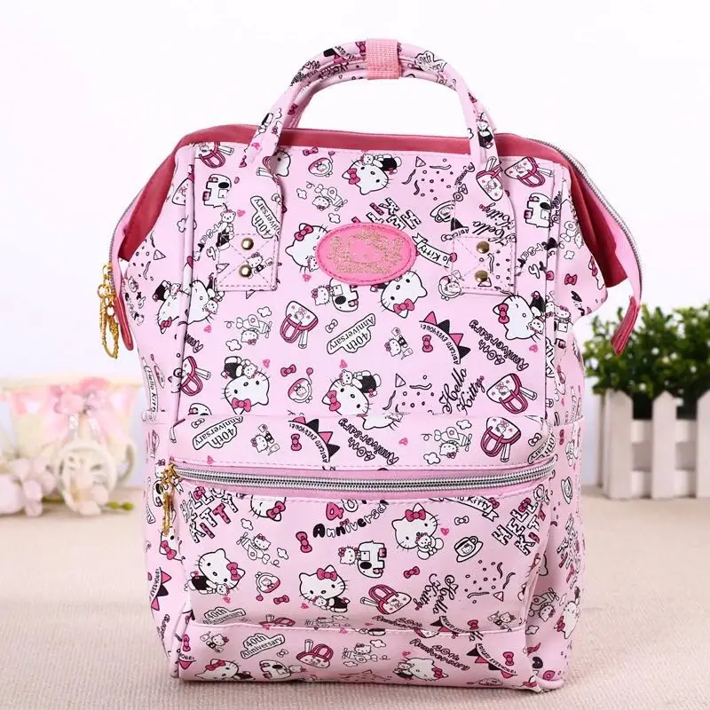 Мультфильм Подлинная рисунок «Hello Kitty» My Melody рюкзак школьный искусственная розовый Начальная школа Сумки рисунок «Hello Kitty» дорожная сумка для подарок для девочек