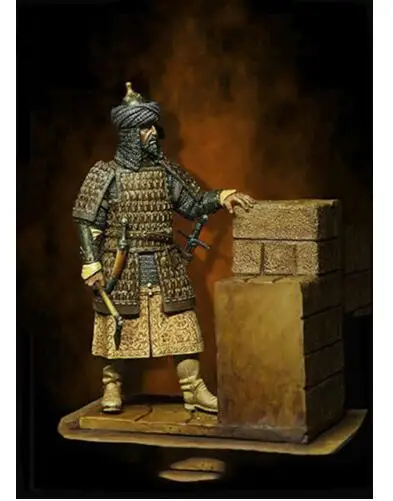 New Unassembled 1/24 75MM ancient warrior Saladin (WITH WALL ) Resin Figure Unpainted Model Kit | Игрушки и хобби