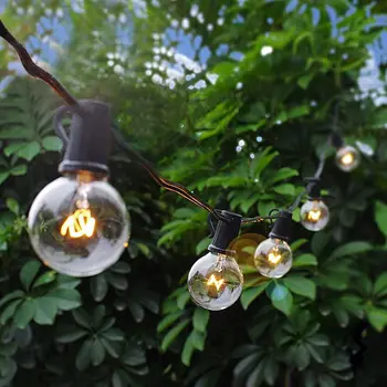 

25FT Patio String Lights G40 25 Globe Bulbs Outdoor Waterproof Garland Light Wedding Dollhouse Christmas Decorative Fairy lights