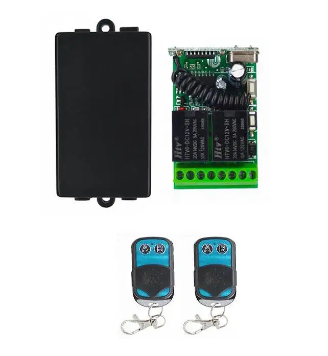 add 2pcs remote Мини DC 12 В 2CH RF Беспроводной удаленного Управление выключатель света Системы 10A радио Управление Лер двери гаража ворота 433 мГц 315 мГц - Цвет: add 2pcs remote