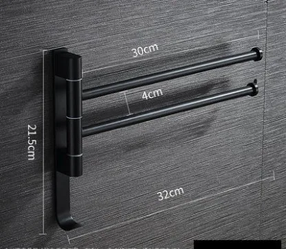 2 Towel bar paint Стойку для полотенец для ванной комнаты можно поворачивать мульти-бар пространство алюминиевая вешалка для ванной комнаты декоративное настенное полотно бар вешалка для полотенец - Color: 2 Towel bar paint