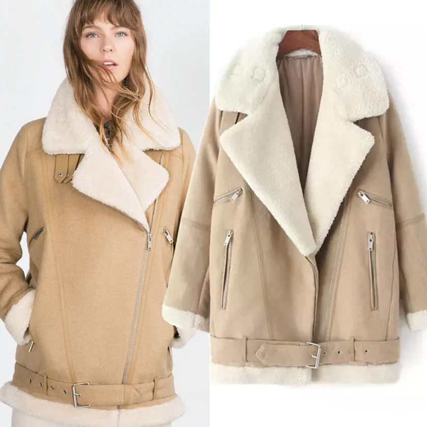 Новинка 2019 года зимняя куртка для женщин Shearling теплая Толстая овечья шерсть лайнер пальто