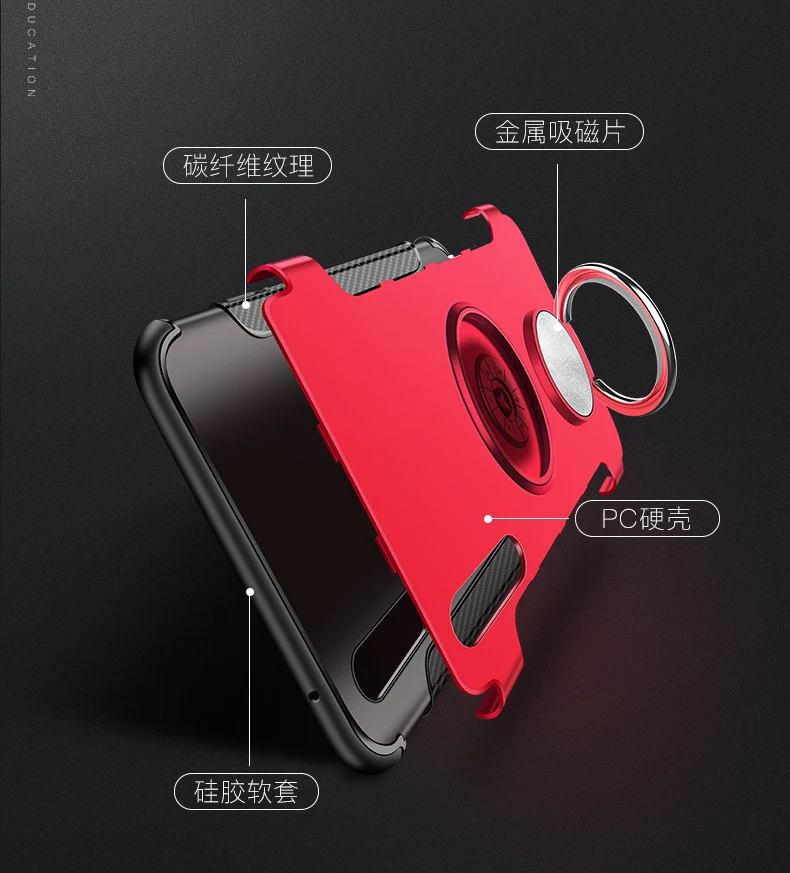 For Huawei P30 Lite P 30 Pro P30Lite P30Pro Metal Ring Car Heavy Duty PC+ Silicone TPU Soft Stand Silicone Case Holder Cover