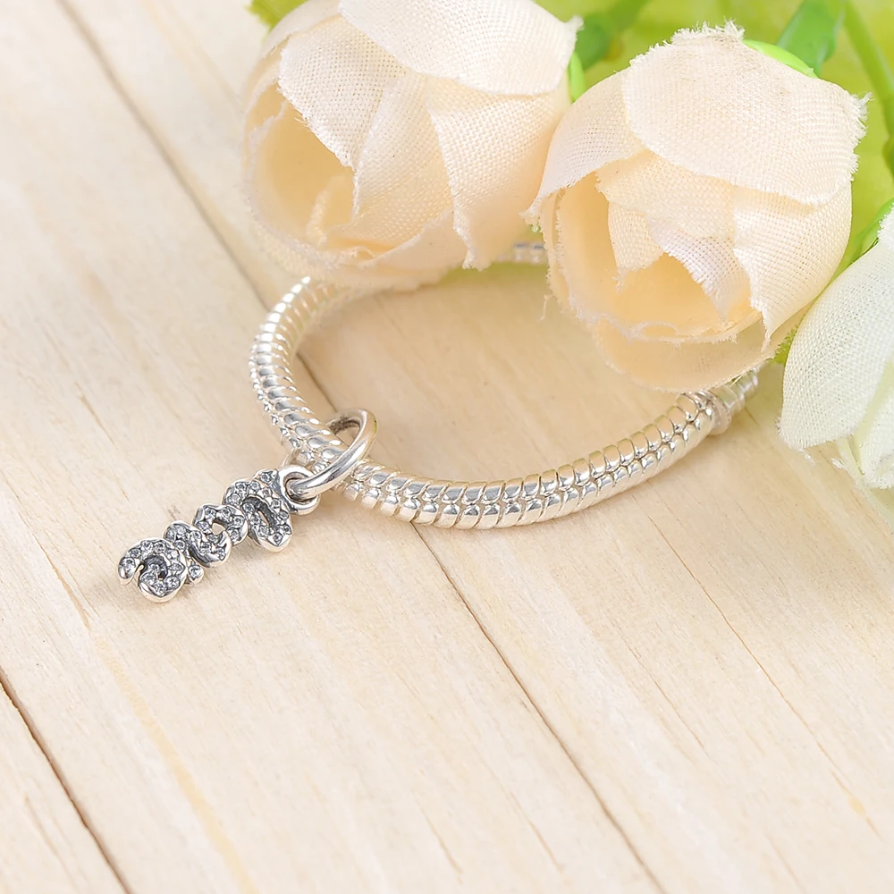 Devolove 925 стерлингового серебра Романтический любовный с буквами кулон Fit Pandora Подвески Браслеты и бусины для браслета ювелирные изделия дропшиппинг
