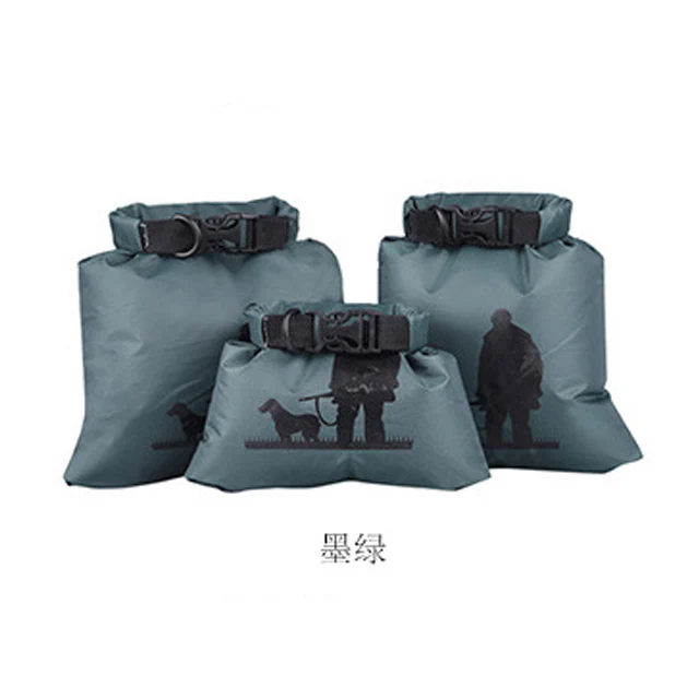 dark green 3pcs 3 шт./компл. Открытый Портативный рафтинг Дайвинг Водонепроницаемая сумка мешок тафта водостойкий складной одежда заплыва хранения ручные сумки для речной поход - Цвет: dark green 3pcs
