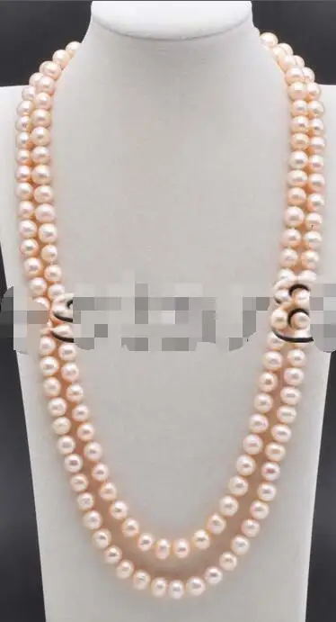 

FREE SHIPPING HOT sell new Style >>>>50" 10mm Pink Round Freshwater Cultured pearl Necklace
