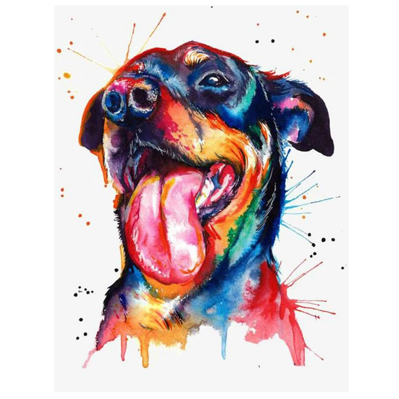 5D DIY Diamond Painting"Colorful Labrador Dog"Diamond Embroidery Paint