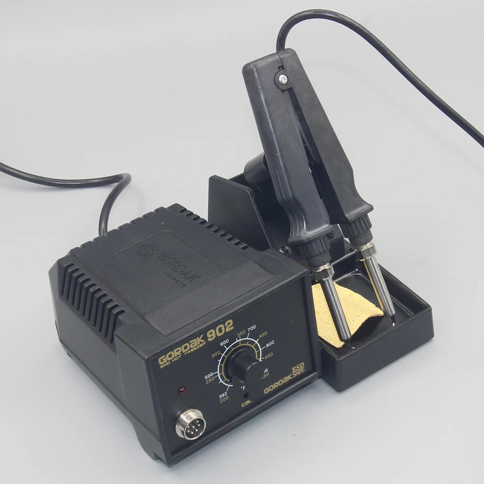 Ceny Oryginalna stacja lutownicza GORDAK 902 o stałej temperaturze podwójny żelazny klips podgrzewany elektrycznie klip pincety rozlutownica narzędzia