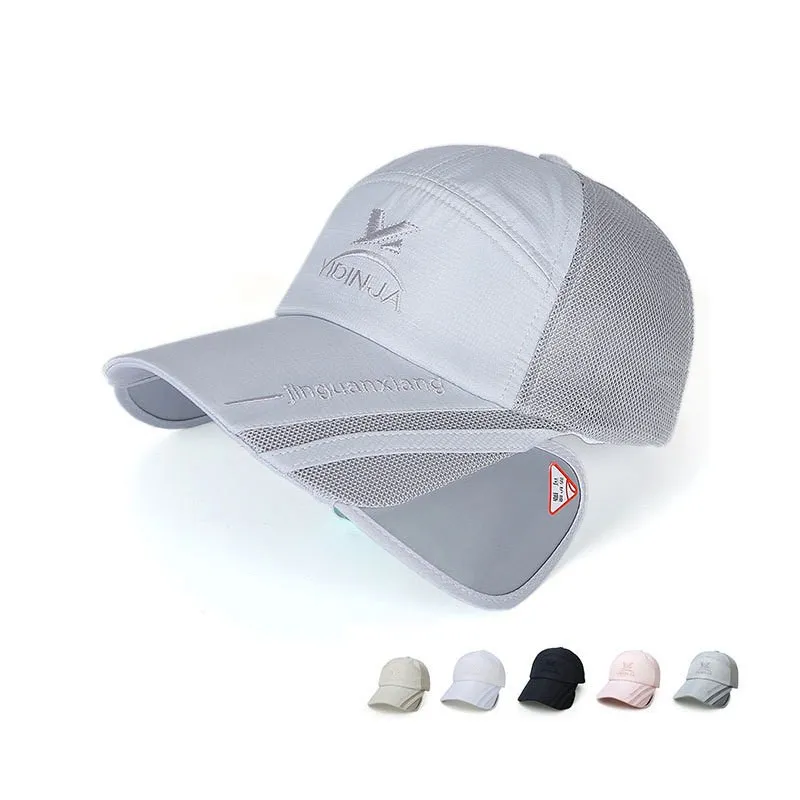 

2019 new spring and summer telescopic long NET hat Men's outdoor fishing baseball cap sun visor sun hat
