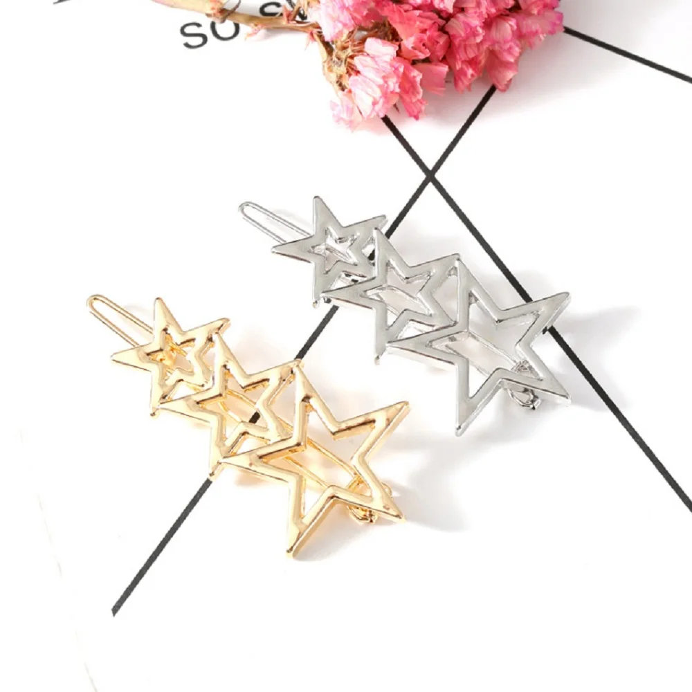 

Fashion Hollow Metal Star Pentagram Hair Clip Hairpin Women Hair Pin Jewelry Hair Accessories