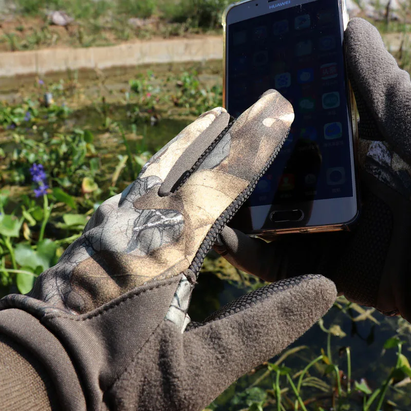 

Outdoor Anti-Slip Touch Screen Bionic Camouflage Tactical Gloves Autumn Winter Warm Fleece Gloves Hunting accessories