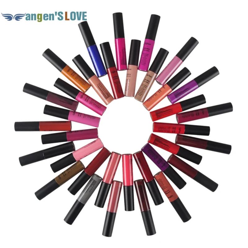 Matte Lipstick 34 Colors Vampire Nude Grape Wine Colorful  QiBest Soft Matte Lip Cream Lip Gloss Long-lasting 2803010