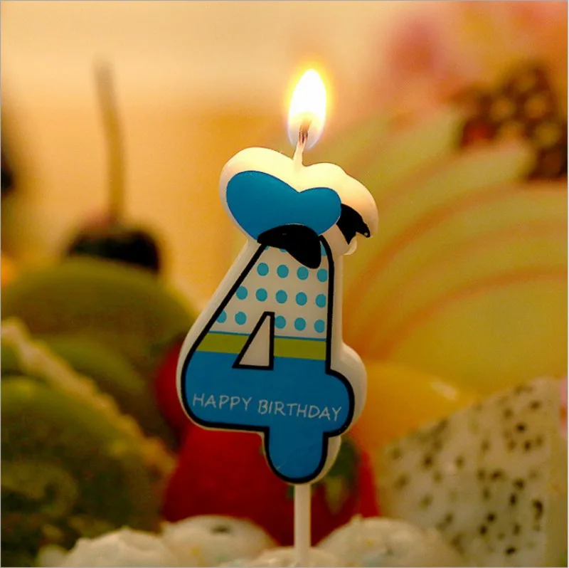 Номер 0-9 Микки Минни Маус Свеча Для детей день рождения свеча украшение торт Кекс Топпер украшения для вечерние - Цвет: Blue4