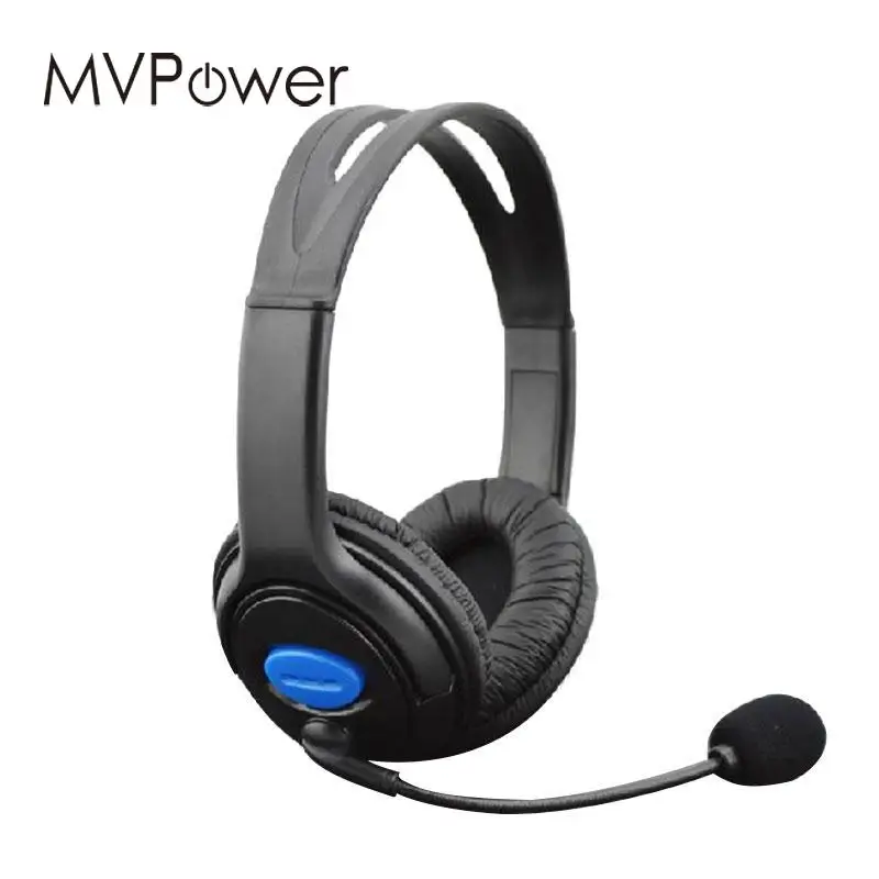 MVpower Hot Sale dual big ear Wired Gaming Chat Headset Headphone Microphone For PS4 Black headphone