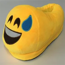 Men Emoji Slippers Flat Casual Style Indoor Shoes Women Cartoon Plush Slipper Winter Home Shoes Chaussure Adult Shoes XK081612