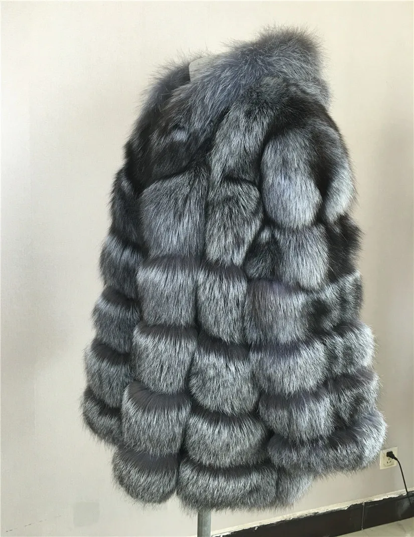 LIYAFUR стиль женские натуральная натурального Меха чернобурки капюшоном пальто куртка для Для женщин теплая зима модное пальто куртки