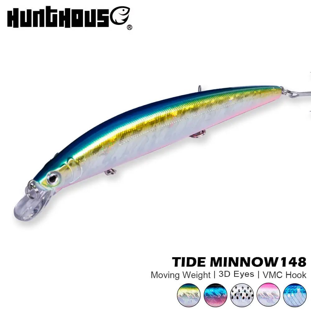 

Hunthouse fishing lure tide slim minnow floating 148mm 22.8g isca sea bass wobblers hard bait leurre brochet ocean beach fish