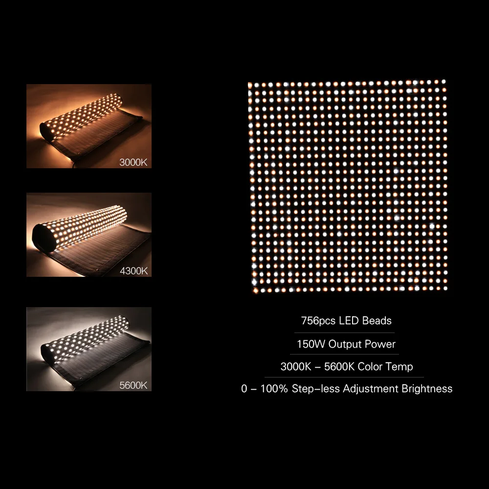 Falcon Eyes RX-24TDX Портативный Гибкий квадратный Rollable ткань светодио дный светодиодный заполняющий свет лампа студия видео освещение 150 Вт Bi-color