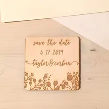 Сохранить Дата магниты-заказ Деревянный-цветочный