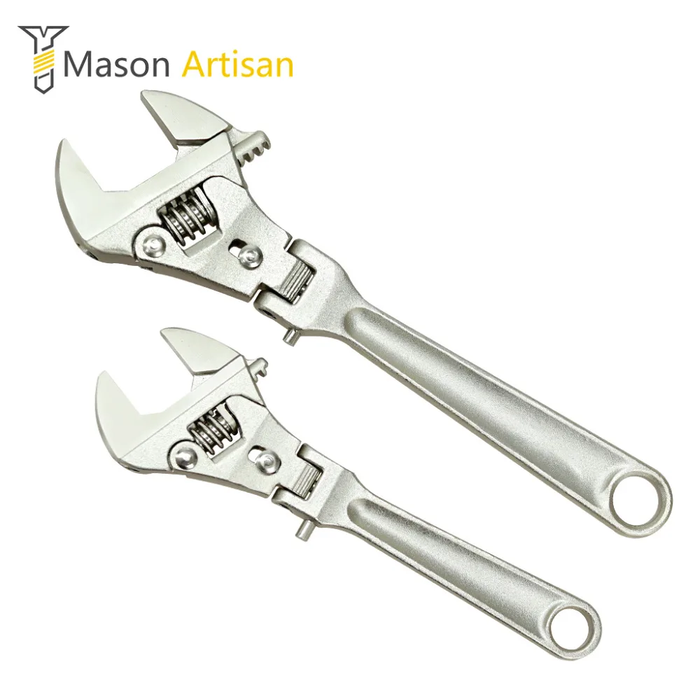 

1Piece 8" 10" Adjustable Wrench Folding Handle Dual-purpose Pipe Wrench Ratchet Spanner Key Hand Tool Multi Tool