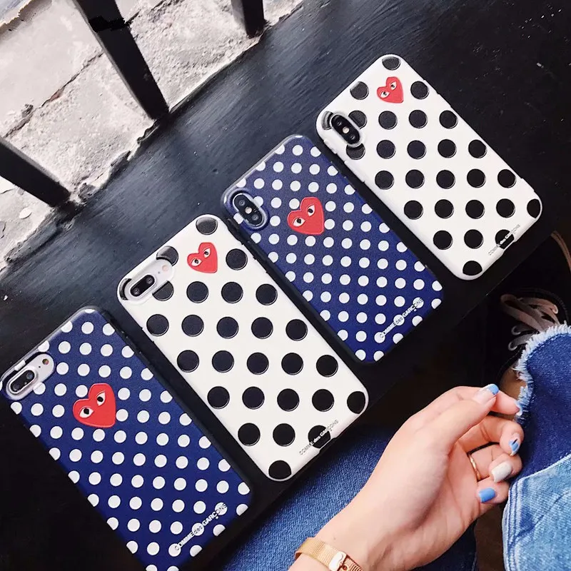 

Luxury trend Japan CDG PLAY Comme des Garcons Loving eyes Case TPU Shockproof For iphone X 6 6s 7 8 Plus X 10 Coque Fundas Capa
