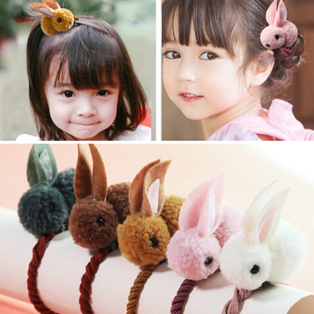 Милая повязка на голову с животными; эластичная резинка для волос с кроликом; головной убор; плюшевый ободок с кроличьими ушами для девочек; аксессуары для волос; подарки для детей