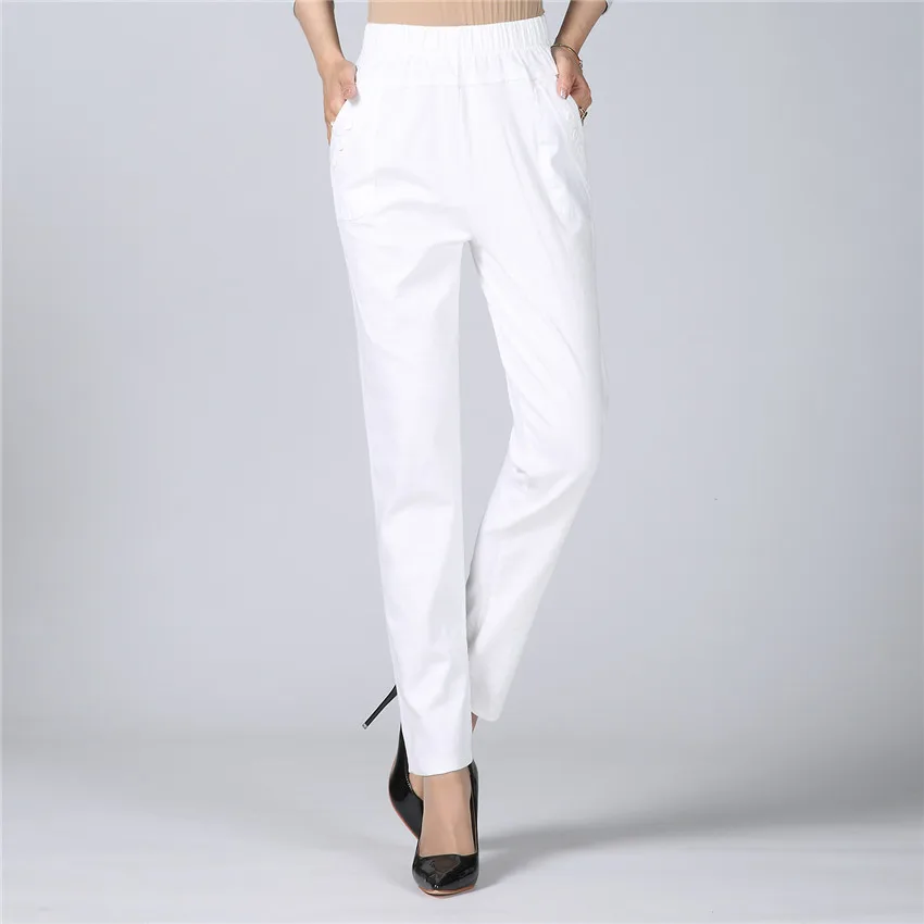 Gowyimmes Autumn Big Size 5XL Women Cotton Pant Casual Harem Pant For Mother Harajuku Female Long Pants High Waist Trousers 432