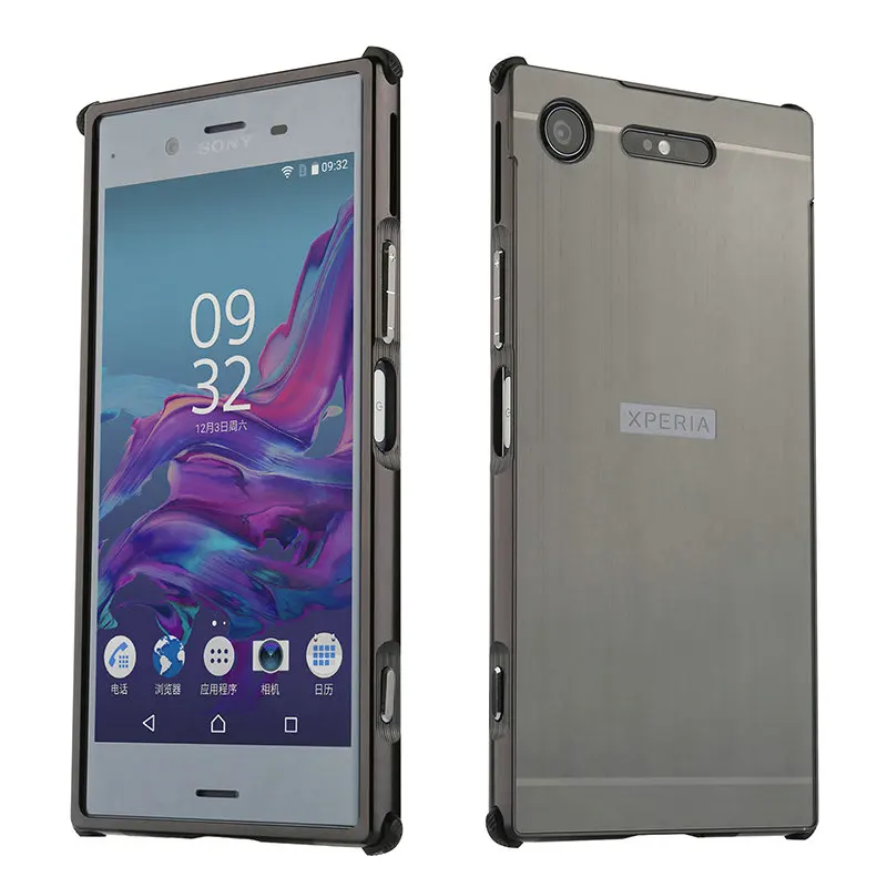 Роскошный Матовый металлический бампер с рамкой для Sony Xperia XZ1 Dual F8342 5," противоударный чехол для телефона, Capa - Цвет: Темно-серый