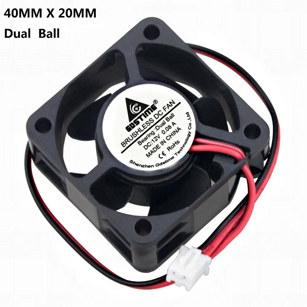 1pcs Brushless DC Cooling Fan 40x40x20mm 4020 5 blades 12V 2pin 2.54 Connector