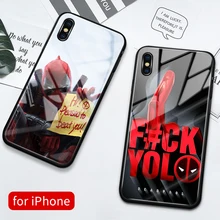 Capa para iphone xs max vidro capa traseira caso deadpool 7 plus capa funda para iphone 6s 7 8 plus x xs max xr 11 pro max se2