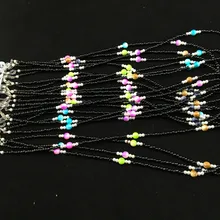 12 шт черные бусины очки акриловые шнур солнцезащитные очки цепочка для очков подставка для очков для чтения 0241