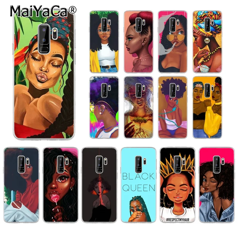

MaiYaCa Colorful art african girl Transparent TPU Soft Silicone Phone Cover for Samsung S5 S6 edge plus S7 edge S8 Plus S9 Plus