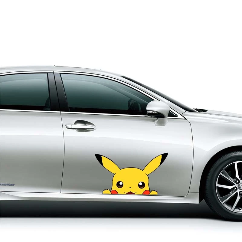 ホット販売ユニバーサル車 バスボディステッカーデザインかわいいピカチュウグラフィックビニールデカール車体ローカルラップfillmで自己粘着 Decals Car Car Bodyuniversal Car Aliexpress