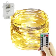 3AA на батарейках 6 м/20 футов 60LED серебряная проволока гирлянды, сказочные Рождественские декоративные Праздничные огни 8 вспышек с пультом дистанционного управления