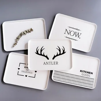 

Scandinavian Style Melamine Serving Tray,Safety Fast Food Tray, Rectangular Serving Plate and Platters
