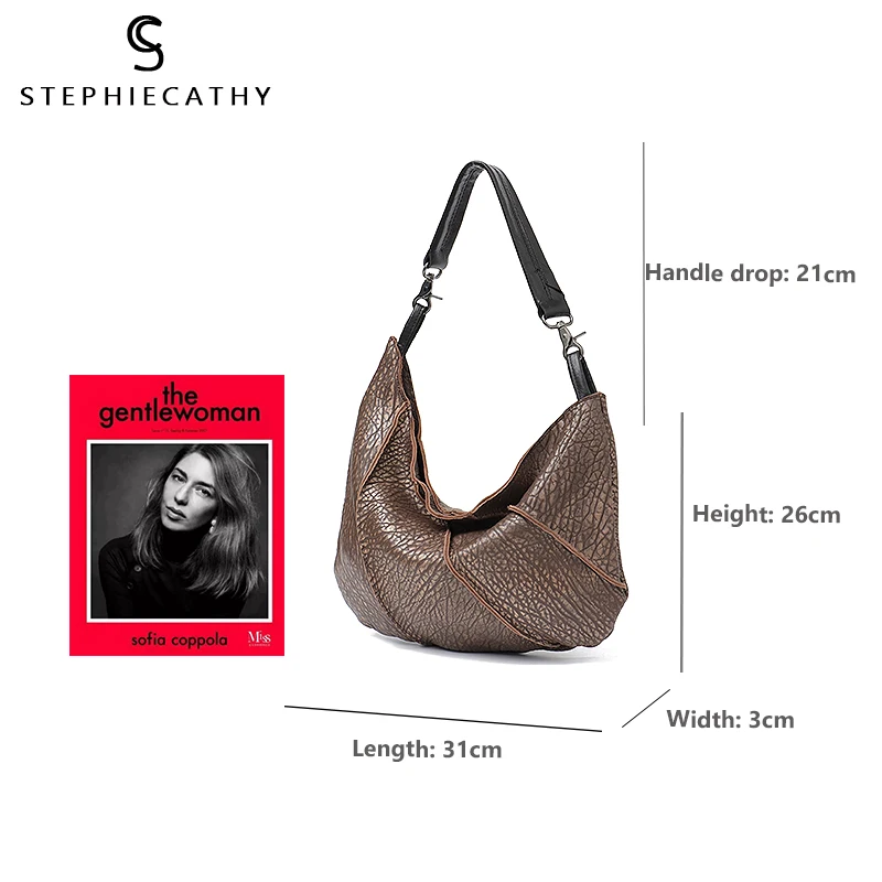 SC винтажная сумка-хобо из натуральной кожи, женские сумки через плечо, овчина, Лоскутная кожаная сумка