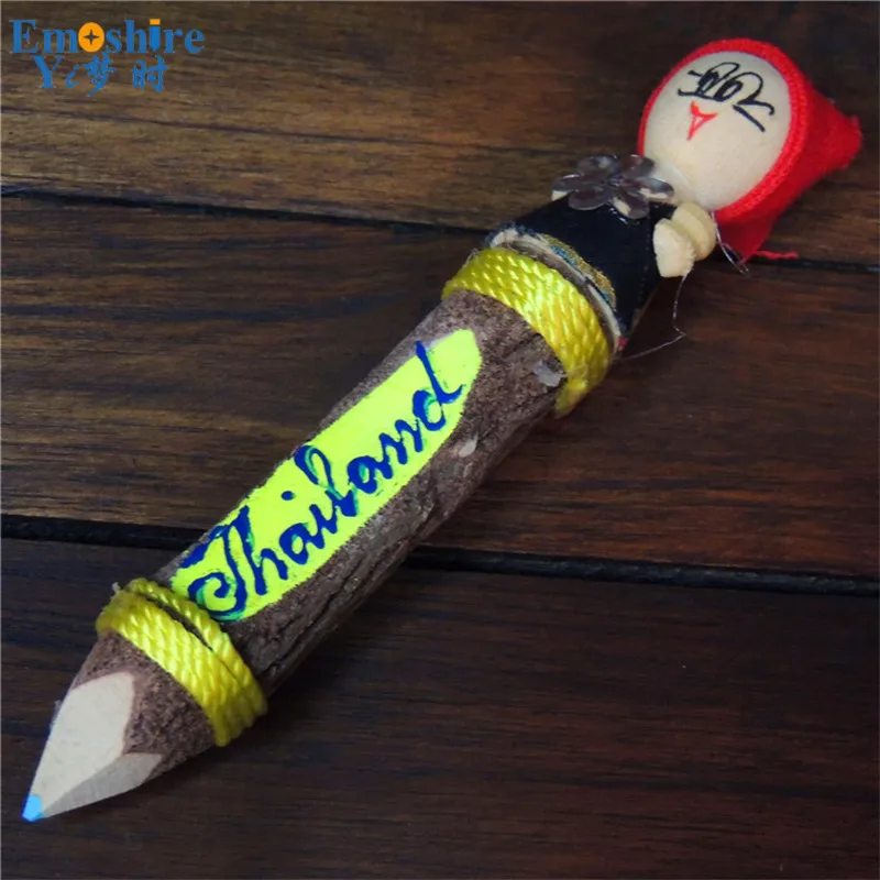 Emoshire Imported Thai color pencil wood doll decorative pencil personality creative ornaments travel souvenirs gifts (5)